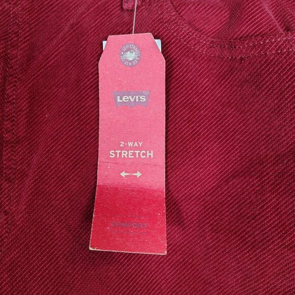 Levi's 511 Pants Mens 42x30 Red Corduroy 2-Way Comfort Stretch Slim Straight NWT - Picture 3 of 13